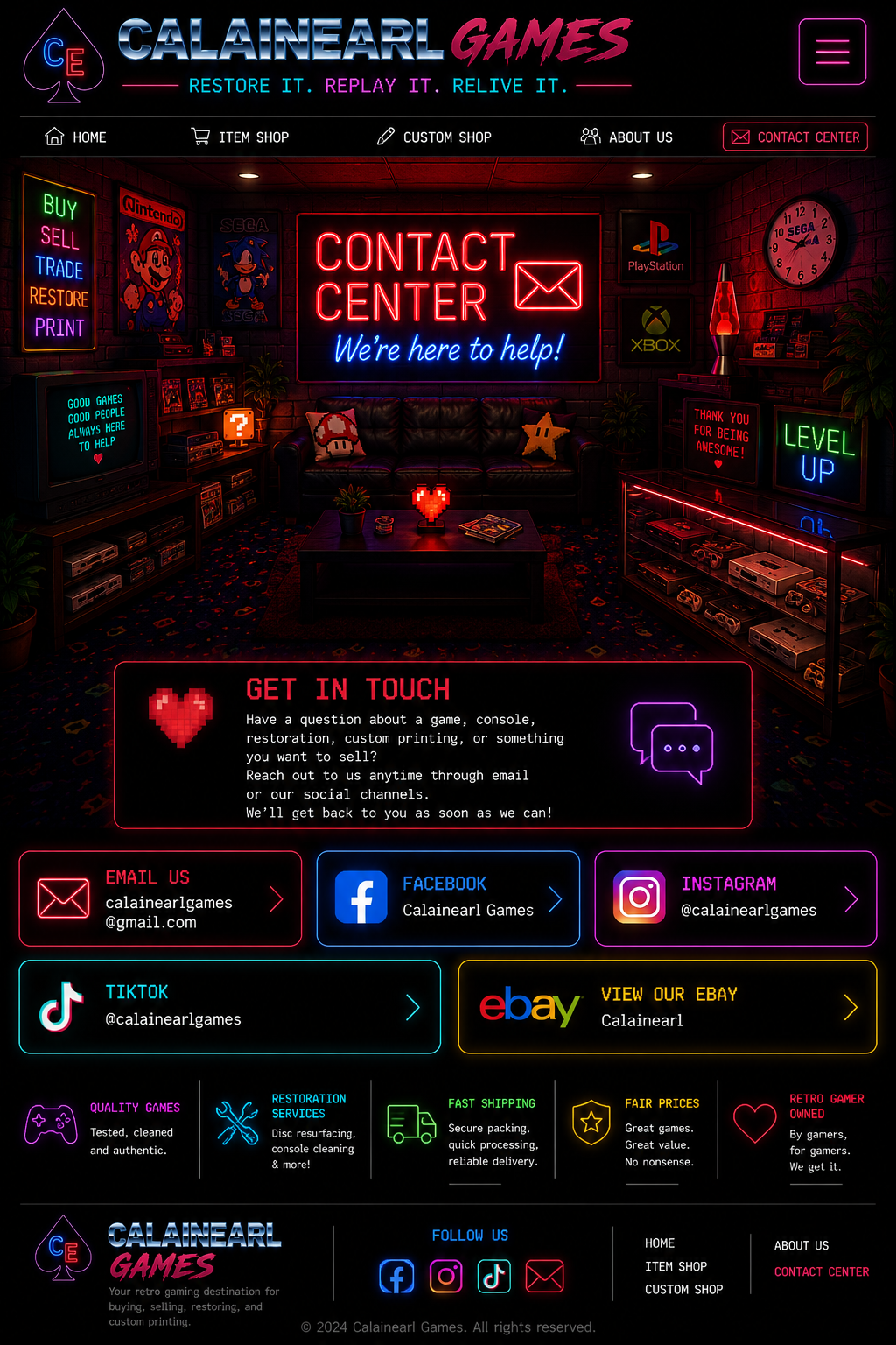 Calainearl Games Contact Center
